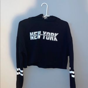 Cropped black hoodie